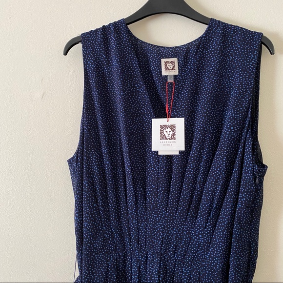 Ann Klein Robin’s Egg Dot Print Midi Dress. - Picture 5 of 7